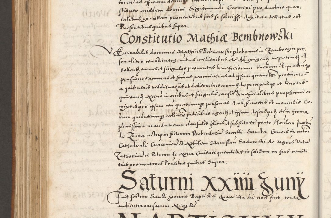 Zdjęcie nr 1083 dla obiektu archiwalnego: Acta actorum, sententiarum tam diffinitivarum quam interloquutoriarum, decretorum, obligationum, quietationum et constitutionum procuratorum coram reverendo domino Andrea Przeczlauski scholastico vicarioque in spiritualibus generali Cracoviensi, ad annum Domini millesimum quingentesimum sexagesimum primum, cuius inditio quarta, pontidicatus Pii quarti, annus secundus, poeliciter sequuntur