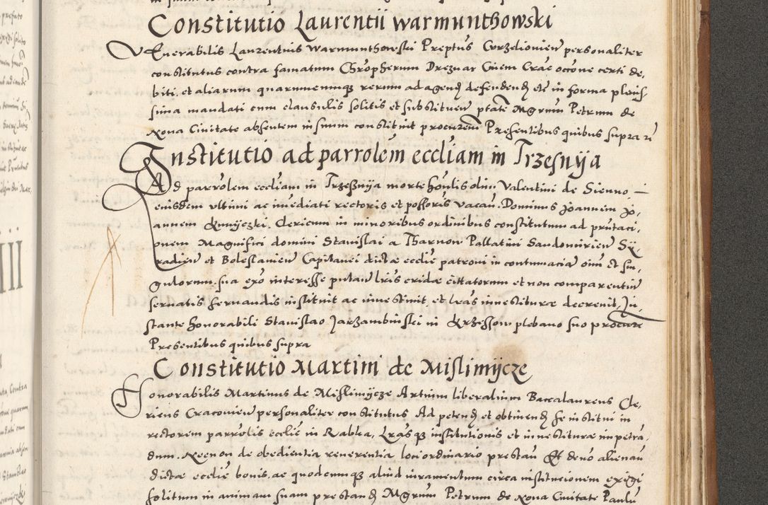 Zdjęcie nr 1074 dla obiektu archiwalnego: Acta actorum, sententiarum tam diffinitivarum quam interloquutoriarum, decretorum, obligationum, quietationum et constitutionum procuratorum coram reverendo domino Andrea Przeczlauski scholastico vicarioque in spiritualibus generali Cracoviensi, ad annum Domini millesimum quingentesimum sexagesimum primum, cuius inditio quarta, pontidicatus Pii quarti, annus secundus, poeliciter sequuntur