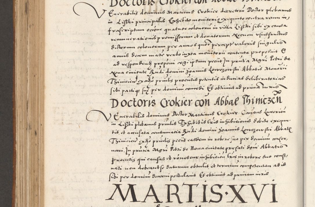 Zdjęcie nr 1067 dla obiektu archiwalnego: Acta actorum, sententiarum tam diffinitivarum quam interloquutoriarum, decretorum, obligationum, quietationum et constitutionum procuratorum coram reverendo domino Andrea Przeczlauski scholastico vicarioque in spiritualibus generali Cracoviensi, ad annum Domini millesimum quingentesimum sexagesimum primum, cuius inditio quarta, pontidicatus Pii quarti, annus secundus, poeliciter sequuntur