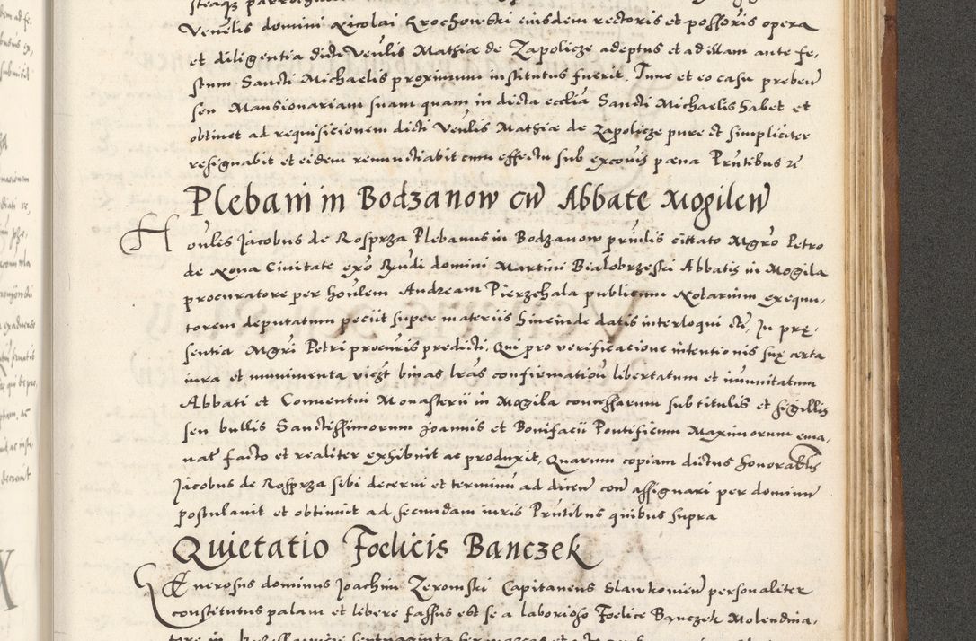 Zdjęcie nr 1064 dla obiektu archiwalnego: Acta actorum, sententiarum tam diffinitivarum quam interloquutoriarum, decretorum, obligationum, quietationum et constitutionum procuratorum coram reverendo domino Andrea Przeczlauski scholastico vicarioque in spiritualibus generali Cracoviensi, ad annum Domini millesimum quingentesimum sexagesimum primum, cuius inditio quarta, pontidicatus Pii quarti, annus secundus, poeliciter sequuntur