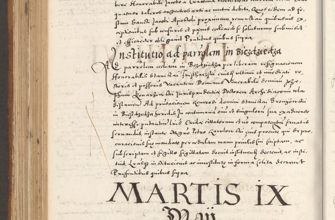 Zdjęcie nr 1063 dla obiektu archiwalnego: Acta actorum, sententiarum tam diffinitivarum quam interloquutoriarum, decretorum, obligationum, quietationum et constitutionum procuratorum coram reverendo domino Andrea Przeczlauski scholastico vicarioque in spiritualibus generali Cracoviensi, ad annum Domini millesimum quingentesimum sexagesimum primum, cuius inditio quarta, pontidicatus Pii quarti, annus secundus, poeliciter sequuntur