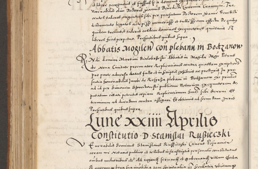 Zdjęcie nr 1057 dla obiektu archiwalnego: Acta actorum, sententiarum tam diffinitivarum quam interloquutoriarum, decretorum, obligationum, quietationum et constitutionum procuratorum coram reverendo domino Andrea Przeczlauski scholastico vicarioque in spiritualibus generali Cracoviensi, ad annum Domini millesimum quingentesimum sexagesimum primum, cuius inditio quarta, pontidicatus Pii quarti, annus secundus, poeliciter sequuntur