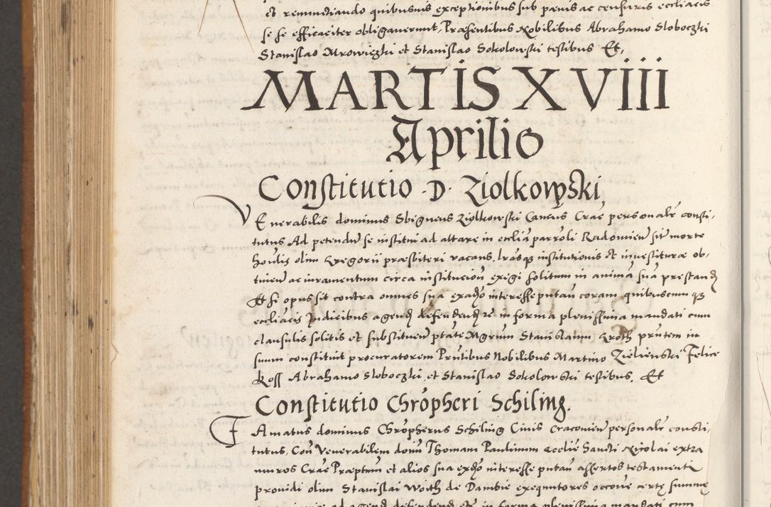Zdjęcie nr 1053 dla obiektu archiwalnego: Acta actorum, sententiarum tam diffinitivarum quam interloquutoriarum, decretorum, obligationum, quietationum et constitutionum procuratorum coram reverendo domino Andrea Przeczlauski scholastico vicarioque in spiritualibus generali Cracoviensi, ad annum Domini millesimum quingentesimum sexagesimum primum, cuius inditio quarta, pontidicatus Pii quarti, annus secundus, poeliciter sequuntur