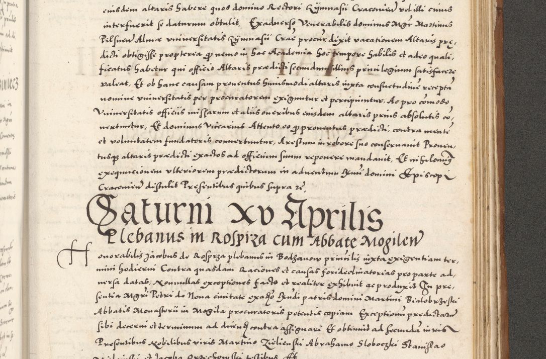 Zdjęcie nr 1052 dla obiektu archiwalnego: Acta actorum, sententiarum tam diffinitivarum quam interloquutoriarum, decretorum, obligationum, quietationum et constitutionum procuratorum coram reverendo domino Andrea Przeczlauski scholastico vicarioque in spiritualibus generali Cracoviensi, ad annum Domini millesimum quingentesimum sexagesimum primum, cuius inditio quarta, pontidicatus Pii quarti, annus secundus, poeliciter sequuntur