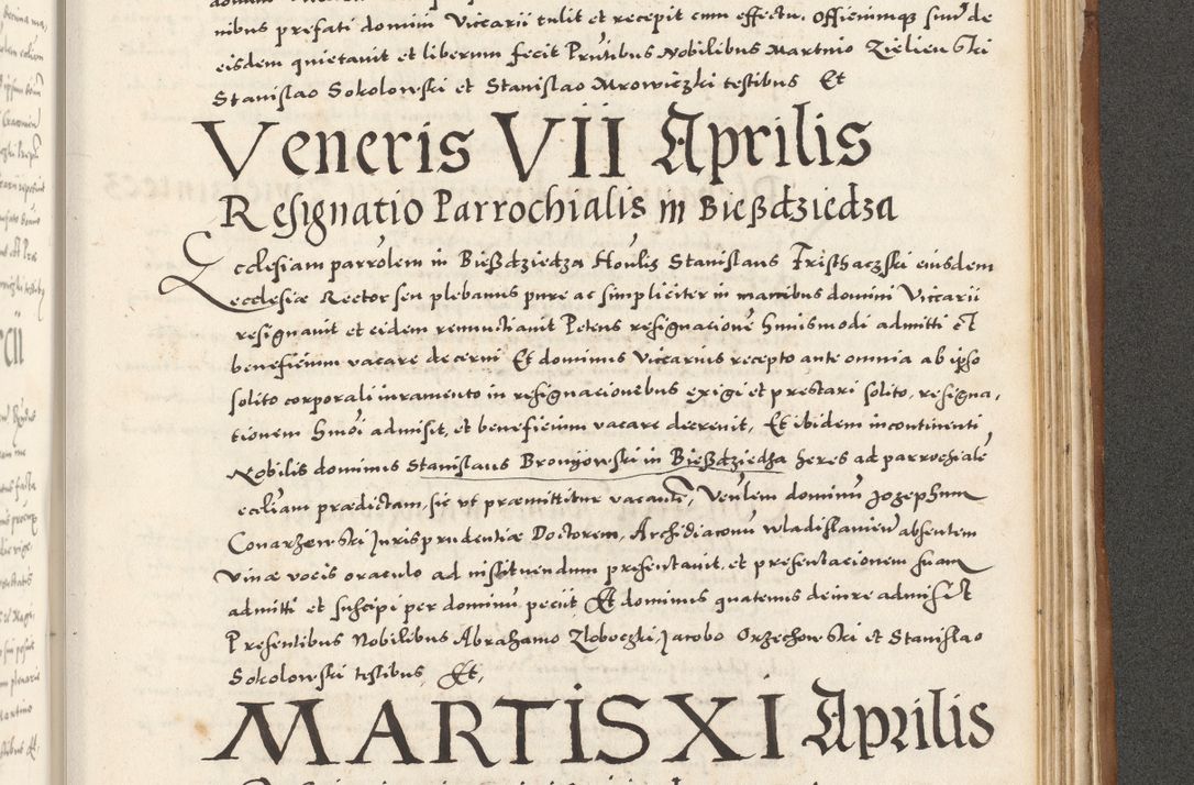Zdjęcie nr 1050 dla obiektu archiwalnego: Acta actorum, sententiarum tam diffinitivarum quam interloquutoriarum, decretorum, obligationum, quietationum et constitutionum procuratorum coram reverendo domino Andrea Przeczlauski scholastico vicarioque in spiritualibus generali Cracoviensi, ad annum Domini millesimum quingentesimum sexagesimum primum, cuius inditio quarta, pontidicatus Pii quarti, annus secundus, poeliciter sequuntur