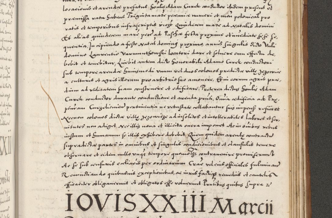 Zdjęcie nr 1046 dla obiektu archiwalnego: Acta actorum, sententiarum tam diffinitivarum quam interloquutoriarum, decretorum, obligationum, quietationum et constitutionum procuratorum coram reverendo domino Andrea Przeczlauski scholastico vicarioque in spiritualibus generali Cracoviensi, ad annum Domini millesimum quingentesimum sexagesimum primum, cuius inditio quarta, pontidicatus Pii quarti, annus secundus, poeliciter sequuntur