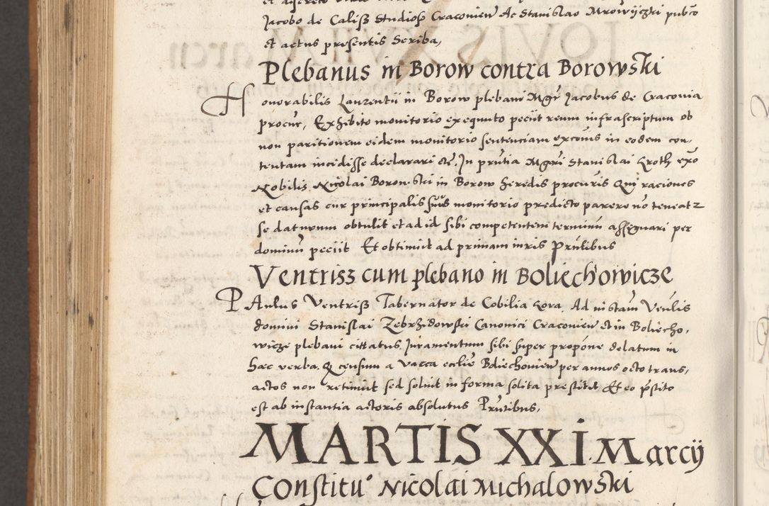 Zdjęcie nr 1043 dla obiektu archiwalnego: Acta actorum, sententiarum tam diffinitivarum quam interloquutoriarum, decretorum, obligationum, quietationum et constitutionum procuratorum coram reverendo domino Andrea Przeczlauski scholastico vicarioque in spiritualibus generali Cracoviensi, ad annum Domini millesimum quingentesimum sexagesimum primum, cuius inditio quarta, pontidicatus Pii quarti, annus secundus, poeliciter sequuntur