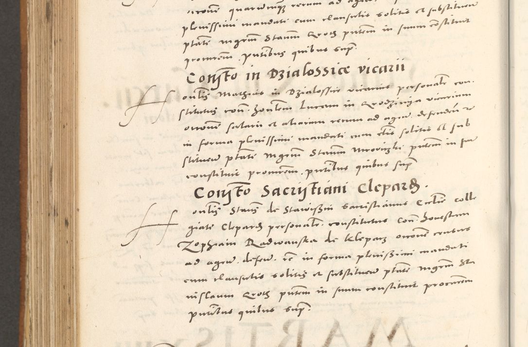 Zdjęcie nr 1039 dla obiektu archiwalnego: Acta actorum, sententiarum tam diffinitivarum quam interloquutoriarum, decretorum, obligationum, quietationum et constitutionum procuratorum coram reverendo domino Andrea Przeczlauski scholastico vicarioque in spiritualibus generali Cracoviensi, ad annum Domini millesimum quingentesimum sexagesimum primum, cuius inditio quarta, pontidicatus Pii quarti, annus secundus, poeliciter sequuntur