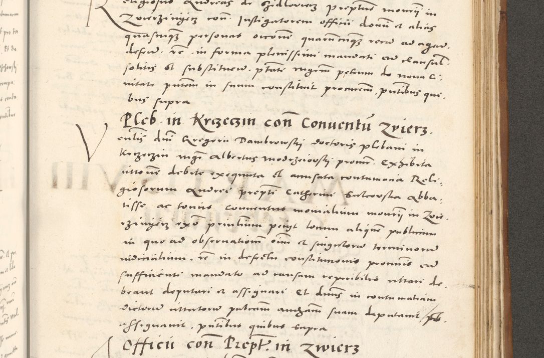 Zdjęcie nr 1022 dla obiektu archiwalnego: Acta actorum, sententiarum tam diffinitivarum quam interloquutoriarum, decretorum, obligationum, quietationum et constitutionum procuratorum coram reverendo domino Andrea Przeczlauski scholastico vicarioque in spiritualibus generali Cracoviensi, ad annum Domini millesimum quingentesimum sexagesimum primum, cuius inditio quarta, pontidicatus Pii quarti, annus secundus, poeliciter sequuntur
