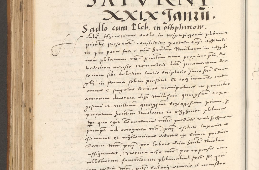 Zdjęcie nr 1019 dla obiektu archiwalnego: Acta actorum, sententiarum tam diffinitivarum quam interloquutoriarum, decretorum, obligationum, quietationum et constitutionum procuratorum coram reverendo domino Andrea Przeczlauski scholastico vicarioque in spiritualibus generali Cracoviensi, ad annum Domini millesimum quingentesimum sexagesimum primum, cuius inditio quarta, pontidicatus Pii quarti, annus secundus, poeliciter sequuntur