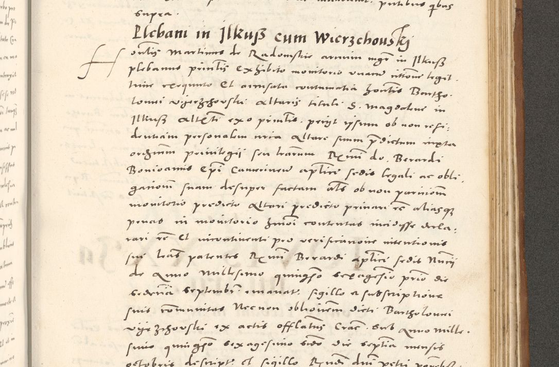 Zdjęcie nr 1014 dla obiektu archiwalnego: Acta actorum, sententiarum tam diffinitivarum quam interloquutoriarum, decretorum, obligationum, quietationum et constitutionum procuratorum coram reverendo domino Andrea Przeczlauski scholastico vicarioque in spiritualibus generali Cracoviensi, ad annum Domini millesimum quingentesimum sexagesimum primum, cuius inditio quarta, pontidicatus Pii quarti, annus secundus, poeliciter sequuntur