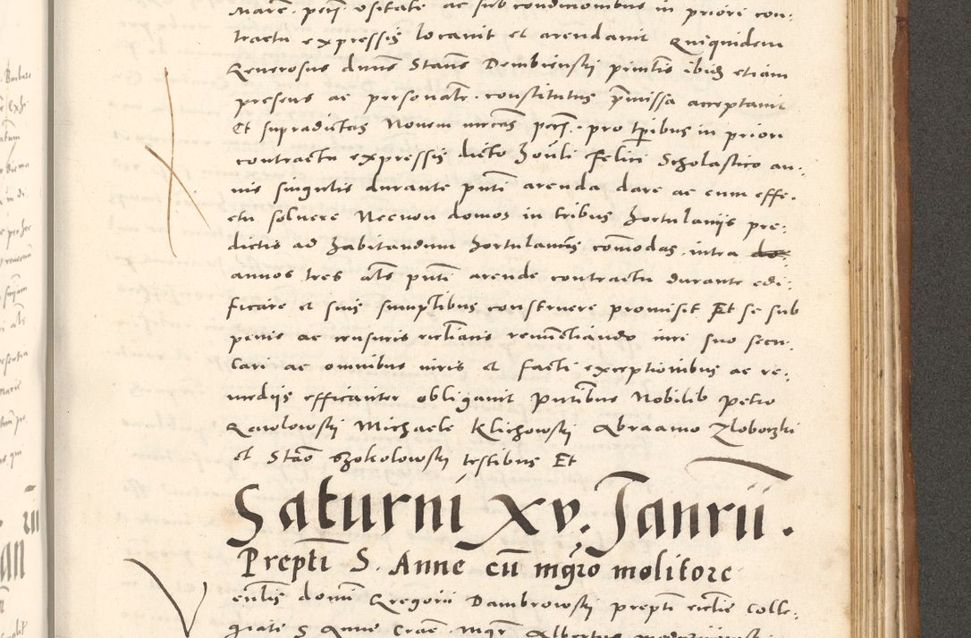 Zdjęcie nr 1012 dla obiektu archiwalnego: Acta actorum, sententiarum tam diffinitivarum quam interloquutoriarum, decretorum, obligationum, quietationum et constitutionum procuratorum coram reverendo domino Andrea Przeczlauski scholastico vicarioque in spiritualibus generali Cracoviensi, ad annum Domini millesimum quingentesimum sexagesimum primum, cuius inditio quarta, pontidicatus Pii quarti, annus secundus, poeliciter sequuntur