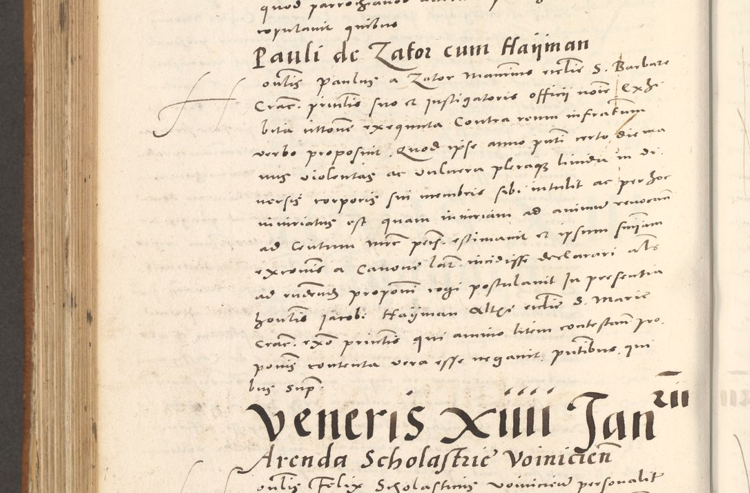 Zdjęcie nr 1011 dla obiektu archiwalnego: Acta actorum, sententiarum tam diffinitivarum quam interloquutoriarum, decretorum, obligationum, quietationum et constitutionum procuratorum coram reverendo domino Andrea Przeczlauski scholastico vicarioque in spiritualibus generali Cracoviensi, ad annum Domini millesimum quingentesimum sexagesimum primum, cuius inditio quarta, pontidicatus Pii quarti, annus secundus, poeliciter sequuntur