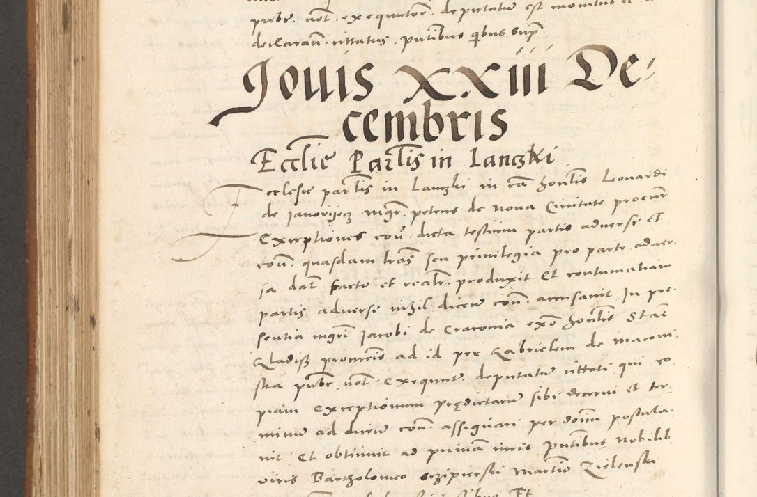 Zdjęcie nr 1003 dla obiektu archiwalnego: Acta actorum, sententiarum tam diffinitivarum quam interloquutoriarum, decretorum, obligationum, quietationum et constitutionum procuratorum coram reverendo domino Andrea Przeczlauski scholastico vicarioque in spiritualibus generali Cracoviensi, ad annum Domini millesimum quingentesimum sexagesimum primum, cuius inditio quarta, pontidicatus Pii quarti, annus secundus, poeliciter sequuntur