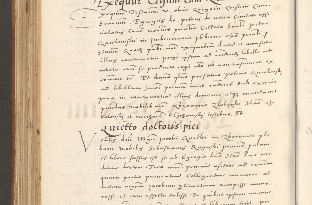 Zdjęcie nr 1001 dla obiektu archiwalnego: Acta actorum, sententiarum tam diffinitivarum quam interloquutoriarum, decretorum, obligationum, quietationum et constitutionum procuratorum coram reverendo domino Andrea Przeczlauski scholastico vicarioque in spiritualibus generali Cracoviensi, ad annum Domini millesimum quingentesimum sexagesimum primum, cuius inditio quarta, pontidicatus Pii quarti, annus secundus, poeliciter sequuntur