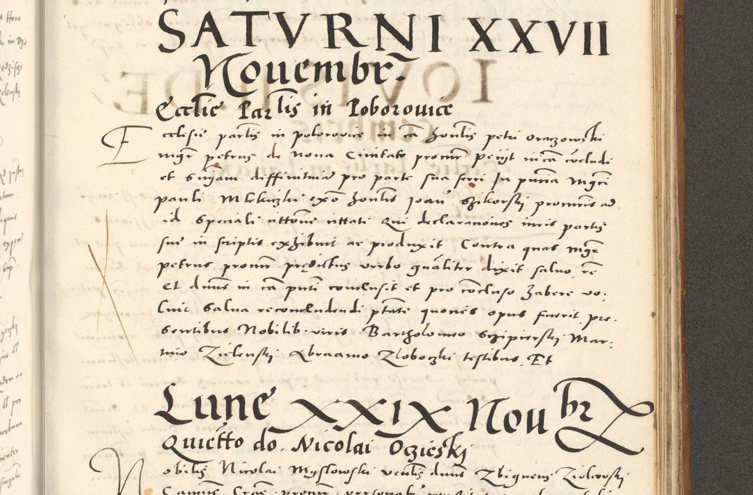 Zdjęcie nr 994 dla obiektu archiwalnego: Acta actorum, sententiarum tam diffinitivarum quam interloquutoriarum, decretorum, obligationum, quietationum et constitutionum procuratorum coram reverendo domino Andrea Przeczlauski scholastico vicarioque in spiritualibus generali Cracoviensi, ad annum Domini millesimum quingentesimum sexagesimum primum, cuius inditio quarta, pontidicatus Pii quarti, annus secundus, poeliciter sequuntur