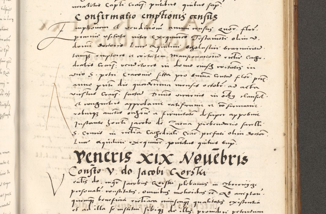 Zdjęcie nr 990 dla obiektu archiwalnego: Acta actorum, sententiarum tam diffinitivarum quam interloquutoriarum, decretorum, obligationum, quietationum et constitutionum procuratorum coram reverendo domino Andrea Przeczlauski scholastico vicarioque in spiritualibus generali Cracoviensi, ad annum Domini millesimum quingentesimum sexagesimum primum, cuius inditio quarta, pontidicatus Pii quarti, annus secundus, poeliciter sequuntur