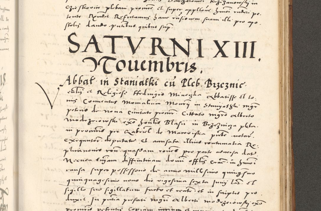 Zdjęcie nr 984 dla obiektu archiwalnego: Acta actorum, sententiarum tam diffinitivarum quam interloquutoriarum, decretorum, obligationum, quietationum et constitutionum procuratorum coram reverendo domino Andrea Przeczlauski scholastico vicarioque in spiritualibus generali Cracoviensi, ad annum Domini millesimum quingentesimum sexagesimum primum, cuius inditio quarta, pontidicatus Pii quarti, annus secundus, poeliciter sequuntur