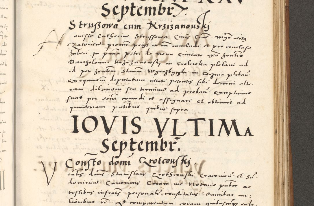 Zdjęcie nr 950 dla obiektu archiwalnego: Acta actorum, sententiarum tam diffinitivarum quam interloquutoriarum, decretorum, obligationum, quietationum et constitutionum procuratorum coram reverendo domino Andrea Przeczlauski scholastico vicarioque in spiritualibus generali Cracoviensi, ad annum Domini millesimum quingentesimum sexagesimum primum, cuius inditio quarta, pontidicatus Pii quarti, annus secundus, poeliciter sequuntur