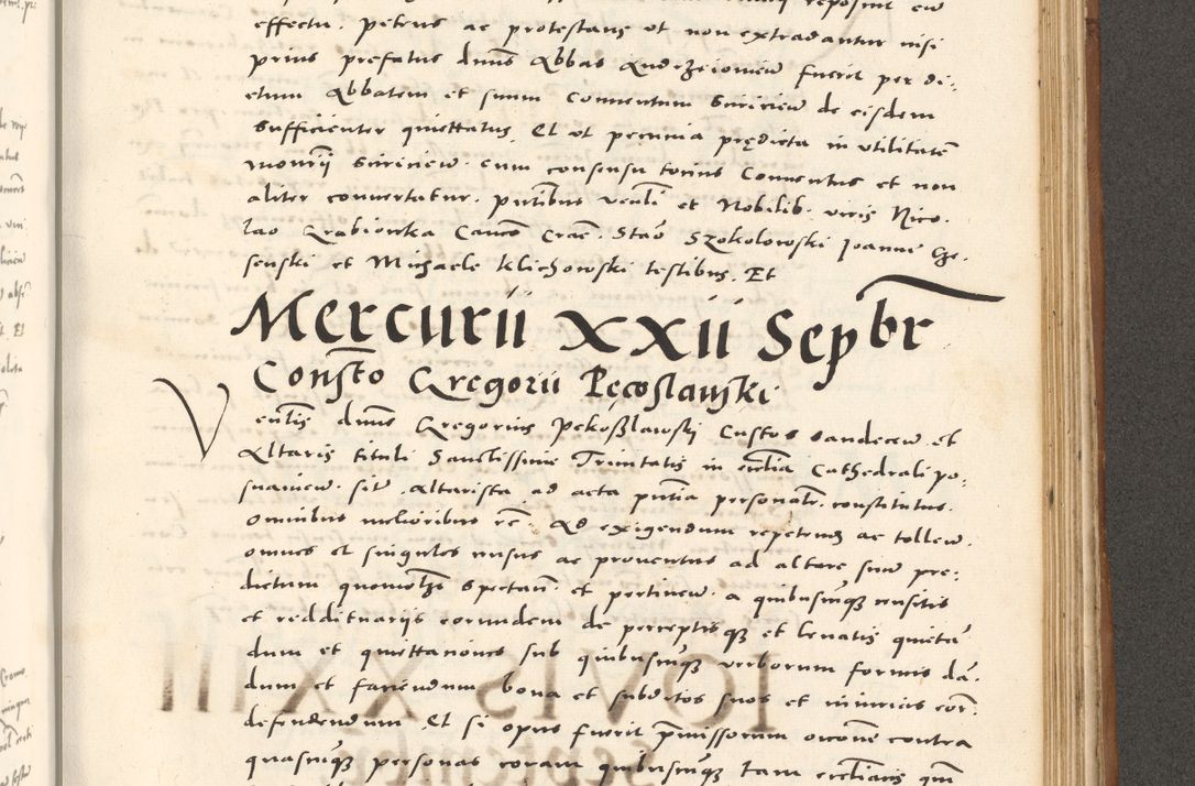 Zdjęcie nr 948 dla obiektu archiwalnego: Acta actorum, sententiarum tam diffinitivarum quam interloquutoriarum, decretorum, obligationum, quietationum et constitutionum procuratorum coram reverendo domino Andrea Przeczlauski scholastico vicarioque in spiritualibus generali Cracoviensi, ad annum Domini millesimum quingentesimum sexagesimum primum, cuius inditio quarta, pontidicatus Pii quarti, annus secundus, poeliciter sequuntur