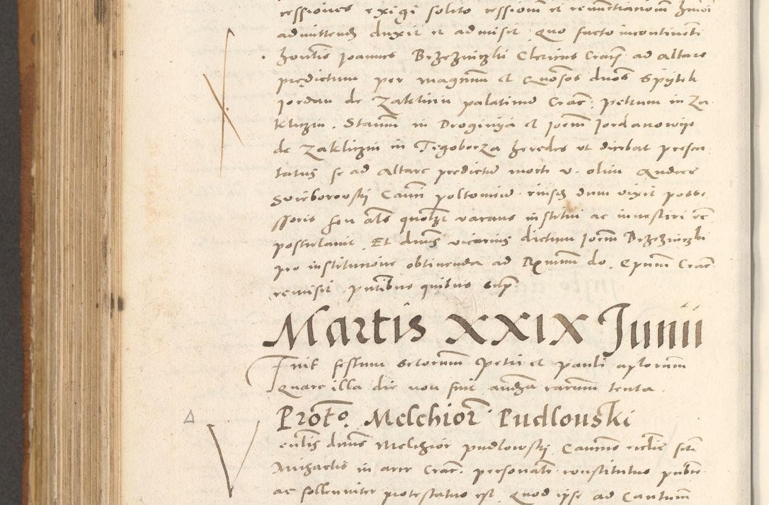 Zdjęcie nr 919 dla obiektu archiwalnego: Acta actorum, sententiarum tam diffinitivarum quam interloquutoriarum, decretorum, obligationum, quietationum et constitutionum procuratorum coram reverendo domino Andrea Przeczlauski scholastico vicarioque in spiritualibus generali Cracoviensi, ad annum Domini millesimum quingentesimum sexagesimum primum, cuius inditio quarta, pontidicatus Pii quarti, annus secundus, poeliciter sequuntur