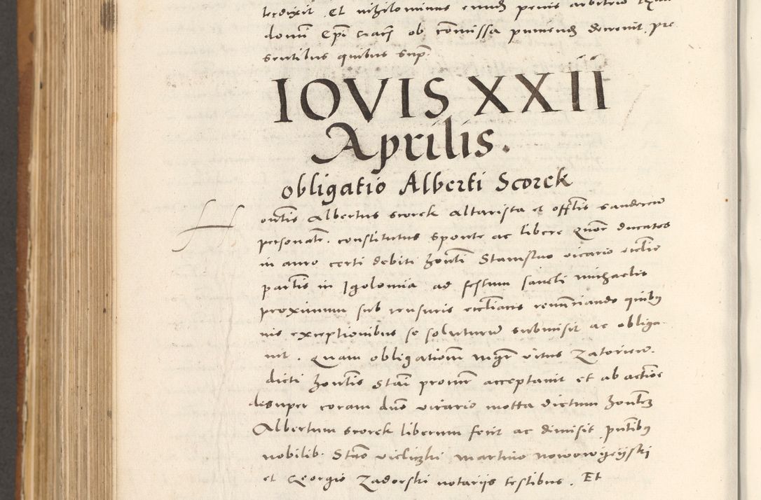 Zdjęcie nr 875 dla obiektu archiwalnego: Acta actorum, sententiarum tam diffinitivarum quam interloquutoriarum, decretorum, obligationum, quietationum et constitutionum procuratorum coram reverendo domino Andrea Przeczlauski scholastico vicarioque in spiritualibus generali Cracoviensi, ad annum Domini millesimum quingentesimum sexagesimum primum, cuius inditio quarta, pontidicatus Pii quarti, annus secundus, poeliciter sequuntur
