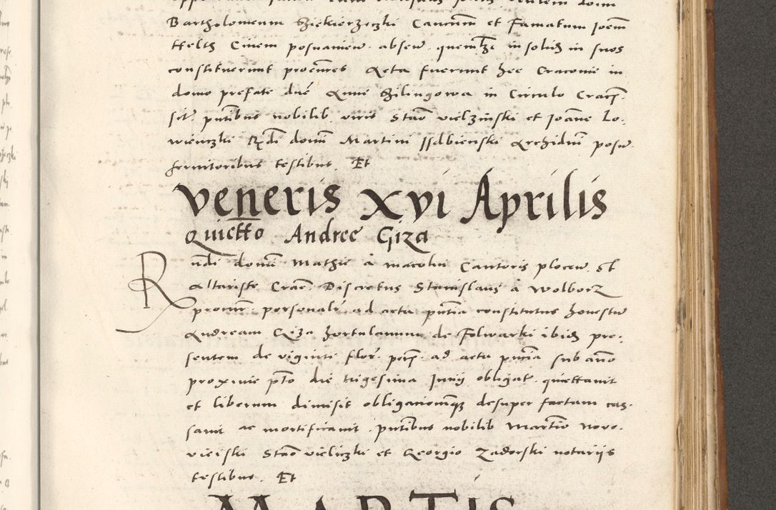 Zdjęcie nr 872 dla obiektu archiwalnego: Acta actorum, sententiarum tam diffinitivarum quam interloquutoriarum, decretorum, obligationum, quietationum et constitutionum procuratorum coram reverendo domino Andrea Przeczlauski scholastico vicarioque in spiritualibus generali Cracoviensi, ad annum Domini millesimum quingentesimum sexagesimum primum, cuius inditio quarta, pontidicatus Pii quarti, annus secundus, poeliciter sequuntur