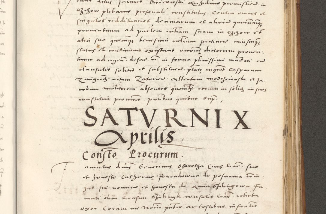 Zdjęcie nr 870 dla obiektu archiwalnego: Acta actorum, sententiarum tam diffinitivarum quam interloquutoriarum, decretorum, obligationum, quietationum et constitutionum procuratorum coram reverendo domino Andrea Przeczlauski scholastico vicarioque in spiritualibus generali Cracoviensi, ad annum Domini millesimum quingentesimum sexagesimum primum, cuius inditio quarta, pontidicatus Pii quarti, annus secundus, poeliciter sequuntur