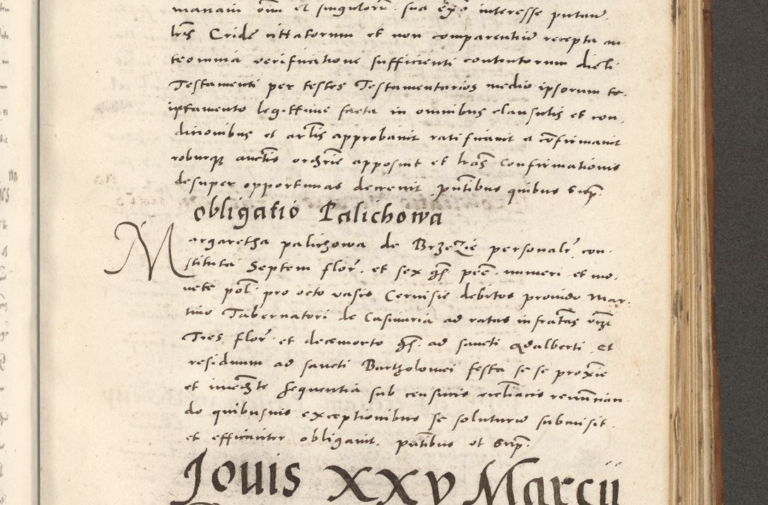 Zdjęcie nr 858 dla obiektu archiwalnego: Acta actorum, sententiarum tam diffinitivarum quam interloquutoriarum, decretorum, obligationum, quietationum et constitutionum procuratorum coram reverendo domino Andrea Przeczlauski scholastico vicarioque in spiritualibus generali Cracoviensi, ad annum Domini millesimum quingentesimum sexagesimum primum, cuius inditio quarta, pontidicatus Pii quarti, annus secundus, poeliciter sequuntur