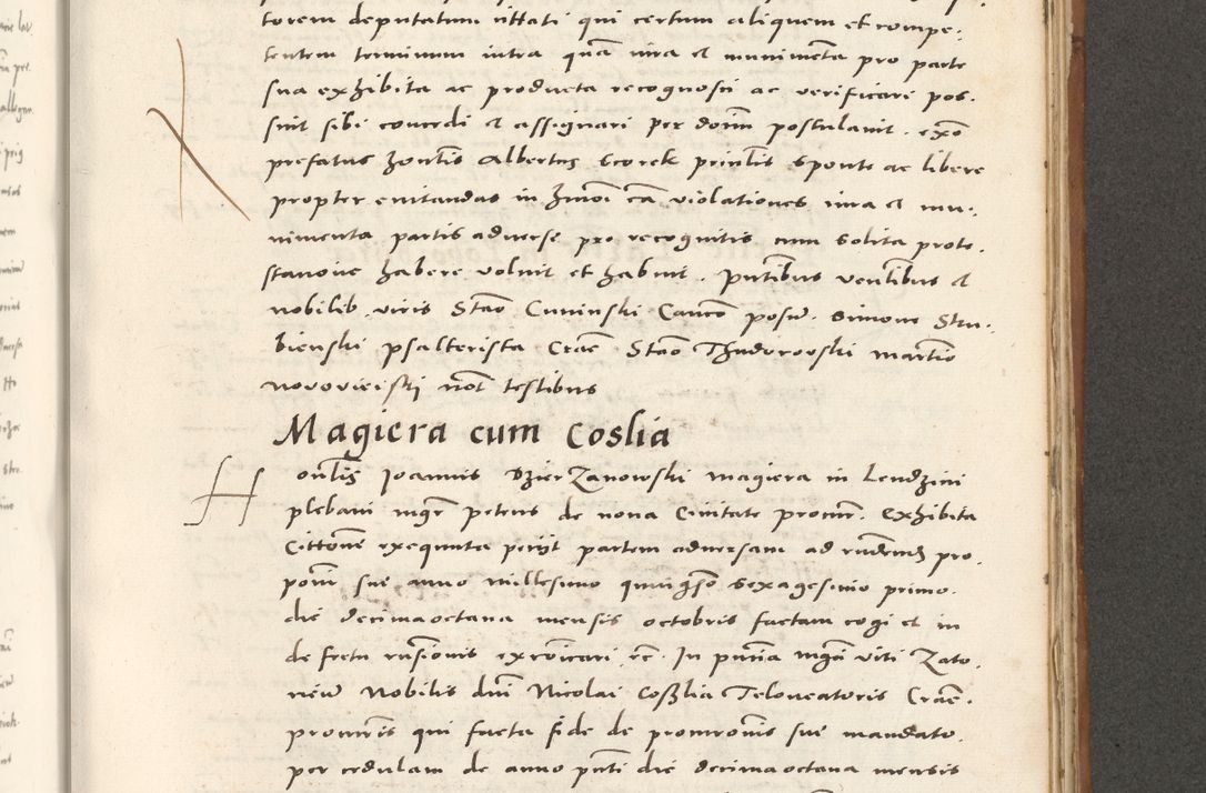 Zdjęcie nr 852 dla obiektu archiwalnego: Acta actorum, sententiarum tam diffinitivarum quam interloquutoriarum, decretorum, obligationum, quietationum et constitutionum procuratorum coram reverendo domino Andrea Przeczlauski scholastico vicarioque in spiritualibus generali Cracoviensi, ad annum Domini millesimum quingentesimum sexagesimum primum, cuius inditio quarta, pontidicatus Pii quarti, annus secundus, poeliciter sequuntur