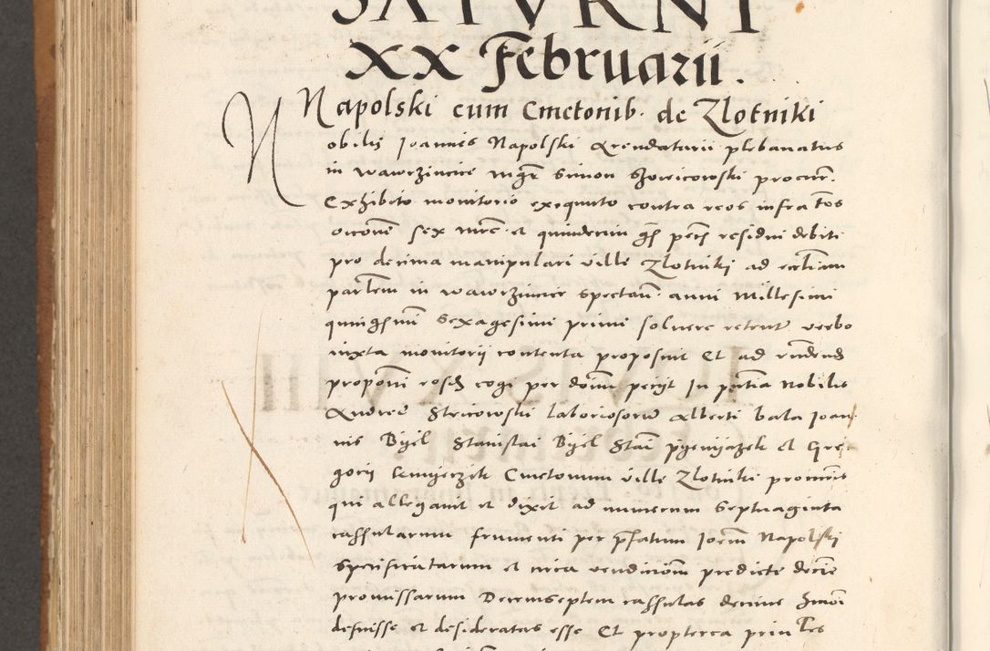 Zdjęcie nr 833 dla obiektu archiwalnego: Acta actorum, sententiarum tam diffinitivarum quam interloquutoriarum, decretorum, obligationum, quietationum et constitutionum procuratorum coram reverendo domino Andrea Przeczlauski scholastico vicarioque in spiritualibus generali Cracoviensi, ad annum Domini millesimum quingentesimum sexagesimum primum, cuius inditio quarta, pontidicatus Pii quarti, annus secundus, poeliciter sequuntur