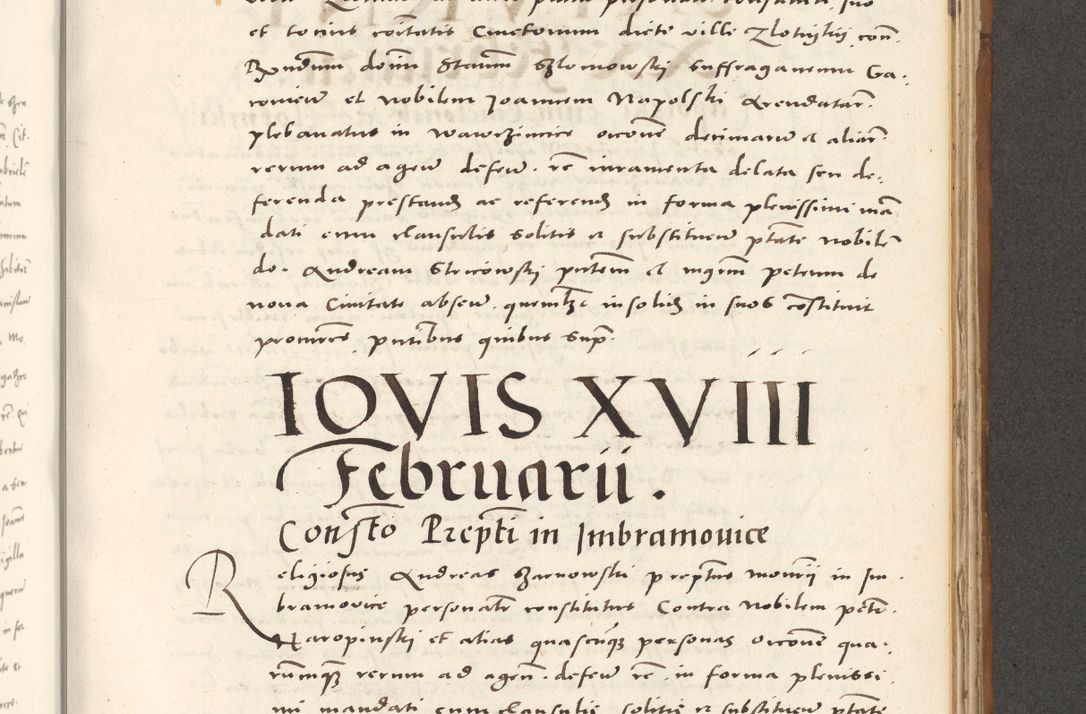 Zdjęcie nr 832 dla obiektu archiwalnego: Acta actorum, sententiarum tam diffinitivarum quam interloquutoriarum, decretorum, obligationum, quietationum et constitutionum procuratorum coram reverendo domino Andrea Przeczlauski scholastico vicarioque in spiritualibus generali Cracoviensi, ad annum Domini millesimum quingentesimum sexagesimum primum, cuius inditio quarta, pontidicatus Pii quarti, annus secundus, poeliciter sequuntur
