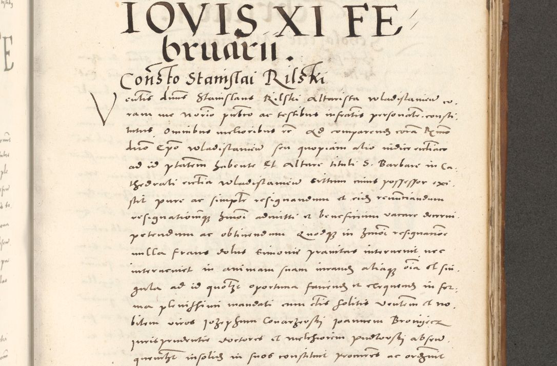 Zdjęcie nr 830 dla obiektu archiwalnego: Acta actorum, sententiarum tam diffinitivarum quam interloquutoriarum, decretorum, obligationum, quietationum et constitutionum procuratorum coram reverendo domino Andrea Przeczlauski scholastico vicarioque in spiritualibus generali Cracoviensi, ad annum Domini millesimum quingentesimum sexagesimum primum, cuius inditio quarta, pontidicatus Pii quarti, annus secundus, poeliciter sequuntur