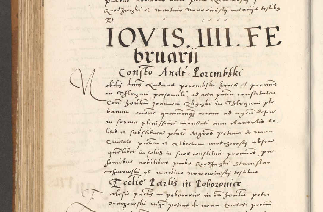 Zdjęcie nr 829 dla obiektu archiwalnego: Acta actorum, sententiarum tam diffinitivarum quam interloquutoriarum, decretorum, obligationum, quietationum et constitutionum procuratorum coram reverendo domino Andrea Przeczlauski scholastico vicarioque in spiritualibus generali Cracoviensi, ad annum Domini millesimum quingentesimum sexagesimum primum, cuius inditio quarta, pontidicatus Pii quarti, annus secundus, poeliciter sequuntur