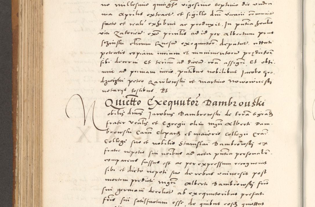 Zdjęcie nr 827 dla obiektu archiwalnego: Acta actorum, sententiarum tam diffinitivarum quam interloquutoriarum, decretorum, obligationum, quietationum et constitutionum procuratorum coram reverendo domino Andrea Przeczlauski scholastico vicarioque in spiritualibus generali Cracoviensi, ad annum Domini millesimum quingentesimum sexagesimum primum, cuius inditio quarta, pontidicatus Pii quarti, annus secundus, poeliciter sequuntur