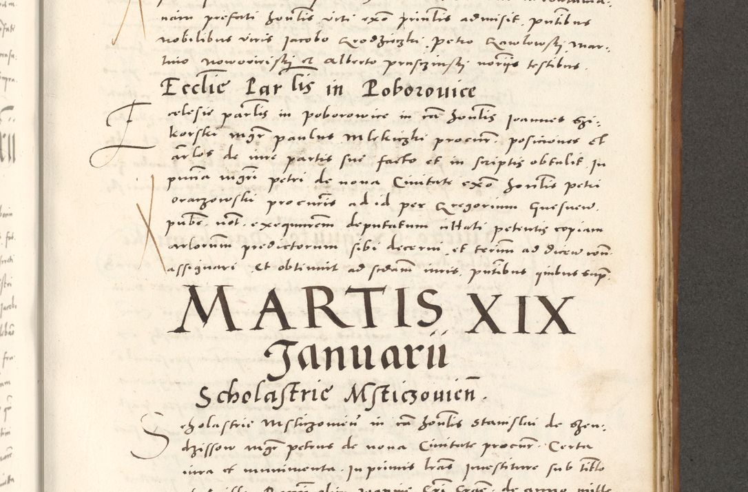 Zdjęcie nr 826 dla obiektu archiwalnego: Acta actorum, sententiarum tam diffinitivarum quam interloquutoriarum, decretorum, obligationum, quietationum et constitutionum procuratorum coram reverendo domino Andrea Przeczlauski scholastico vicarioque in spiritualibus generali Cracoviensi, ad annum Domini millesimum quingentesimum sexagesimum primum, cuius inditio quarta, pontidicatus Pii quarti, annus secundus, poeliciter sequuntur