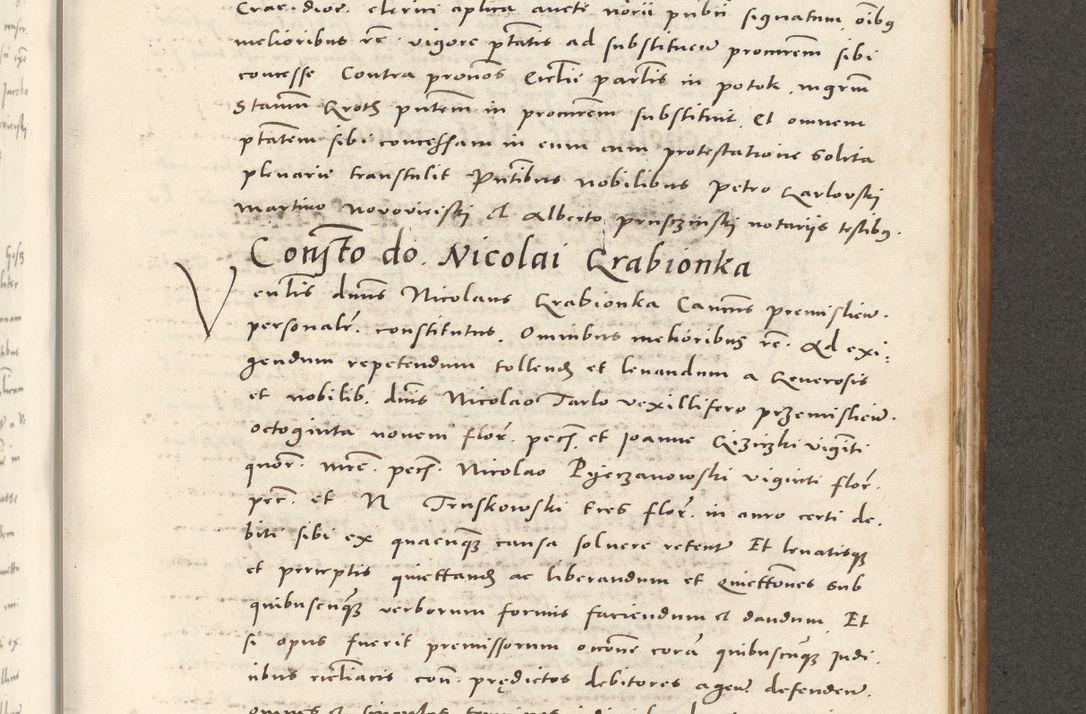 Zdjęcie nr 820 dla obiektu archiwalnego: Acta actorum, sententiarum tam diffinitivarum quam interloquutoriarum, decretorum, obligationum, quietationum et constitutionum procuratorum coram reverendo domino Andrea Przeczlauski scholastico vicarioque in spiritualibus generali Cracoviensi, ad annum Domini millesimum quingentesimum sexagesimum primum, cuius inditio quarta, pontidicatus Pii quarti, annus secundus, poeliciter sequuntur