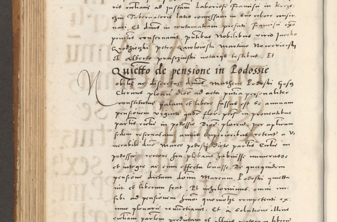 Zdjęcie nr 819 dla obiektu archiwalnego: Acta actorum, sententiarum tam diffinitivarum quam interloquutoriarum, decretorum, obligationum, quietationum et constitutionum procuratorum coram reverendo domino Andrea Przeczlauski scholastico vicarioque in spiritualibus generali Cracoviensi, ad annum Domini millesimum quingentesimum sexagesimum primum, cuius inditio quarta, pontidicatus Pii quarti, annus secundus, poeliciter sequuntur