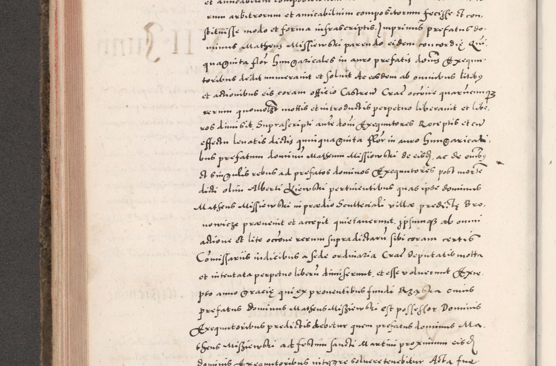 Zdjęcie nr 400 dla obiektu archiwalnego: Acta actorum causarum, sententiarum tam diffinitivarum quam interloquutoriarum, decretorum, obligationum, quietationum, constitutionum procuratorum etc. coram reverendo domino Martino Izdbienski de Russiecz archidiacono Posnaniensi, custode et in spiritualibus vicario generali Cracoviensi, ad annum Domini millesimum quingesimum sexagesimum quintum, cuius indictio octava, pontificatus Pii pape, annus sextus, continuantur