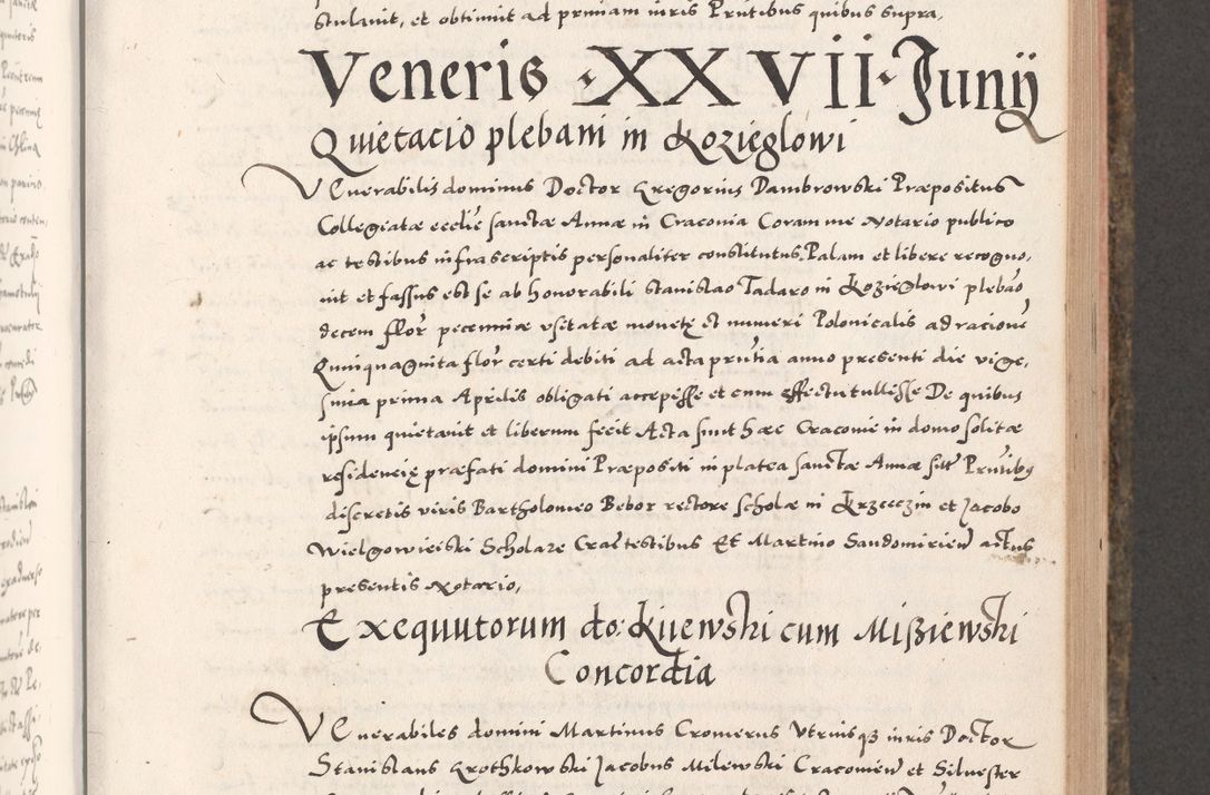 Zdjęcie nr 399 dla obiektu archiwalnego: Acta actorum causarum, sententiarum tam diffinitivarum quam interloquutoriarum, decretorum, obligationum, quietationum, constitutionum procuratorum etc. coram reverendo domino Martino Izdbienski de Russiecz archidiacono Posnaniensi, custode et in spiritualibus vicario generali Cracoviensi, ad annum Domini millesimum quingesimum sexagesimum quintum, cuius indictio octava, pontificatus Pii pape, annus sextus, continuantur