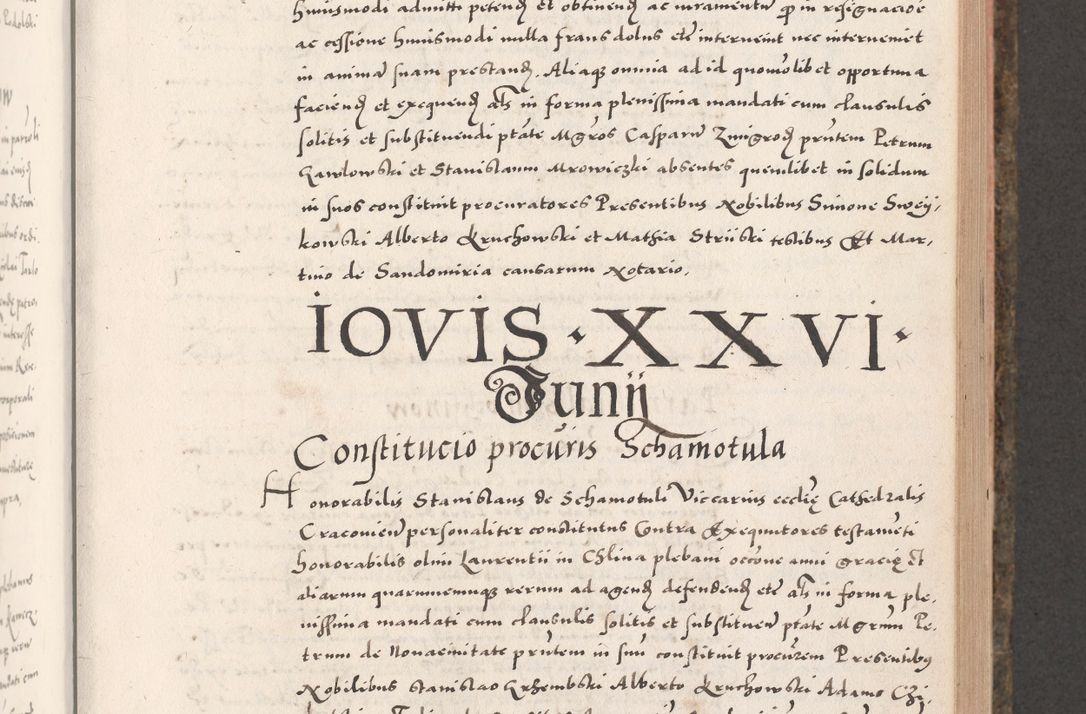 Zdjęcie nr 397 dla obiektu archiwalnego: Acta actorum causarum, sententiarum tam diffinitivarum quam interloquutoriarum, decretorum, obligationum, quietationum, constitutionum procuratorum etc. coram reverendo domino Martino Izdbienski de Russiecz archidiacono Posnaniensi, custode et in spiritualibus vicario generali Cracoviensi, ad annum Domini millesimum quingesimum sexagesimum quintum, cuius indictio octava, pontificatus Pii pape, annus sextus, continuantur