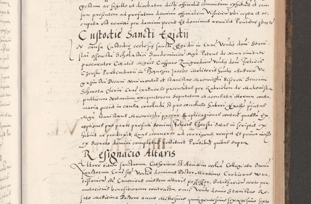 Zdjęcie nr 385 dla obiektu archiwalnego: Acta actorum causarum, sententiarum tam diffinitivarum quam interloquutoriarum, decretorum, obligationum, quietationum, constitutionum procuratorum etc. coram reverendo domino Martino Izdbienski de Russiecz archidiacono Posnaniensi, custode et in spiritualibus vicario generali Cracoviensi, ad annum Domini millesimum quingesimum sexagesimum quintum, cuius indictio octava, pontificatus Pii pape, annus sextus, continuantur