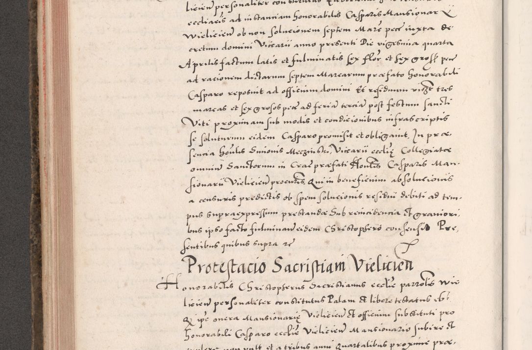 Zdjęcie nr 384 dla obiektu archiwalnego: Acta actorum causarum, sententiarum tam diffinitivarum quam interloquutoriarum, decretorum, obligationum, quietationum, constitutionum procuratorum etc. coram reverendo domino Martino Izdbienski de Russiecz archidiacono Posnaniensi, custode et in spiritualibus vicario generali Cracoviensi, ad annum Domini millesimum quingesimum sexagesimum quintum, cuius indictio octava, pontificatus Pii pape, annus sextus, continuantur
