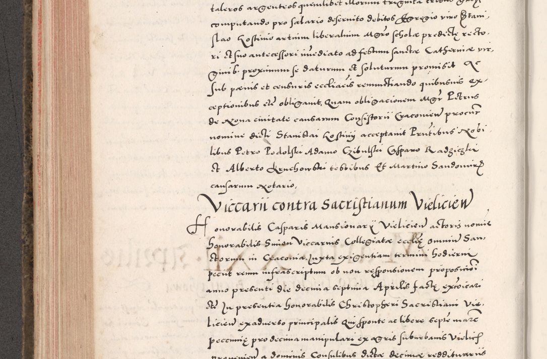 Zdjęcie nr 362 dla obiektu archiwalnego: Acta actorum causarum, sententiarum tam diffinitivarum quam interloquutoriarum, decretorum, obligationum, quietationum, constitutionum procuratorum etc. coram reverendo domino Martino Izdbienski de Russiecz archidiacono Posnaniensi, custode et in spiritualibus vicario generali Cracoviensi, ad annum Domini millesimum quingesimum sexagesimum quintum, cuius indictio octava, pontificatus Pii pape, annus sextus, continuantur