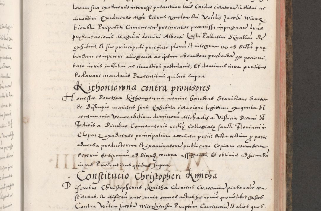 Zdjęcie nr 329 dla obiektu archiwalnego: Acta actorum causarum, sententiarum tam diffinitivarum quam interloquutoriarum, decretorum, obligationum, quietationum, constitutionum procuratorum etc. coram reverendo domino Martino Izdbienski de Russiecz archidiacono Posnaniensi, custode et in spiritualibus vicario generali Cracoviensi, ad annum Domini millesimum quingesimum sexagesimum quintum, cuius indictio octava, pontificatus Pii pape, annus sextus, continuantur