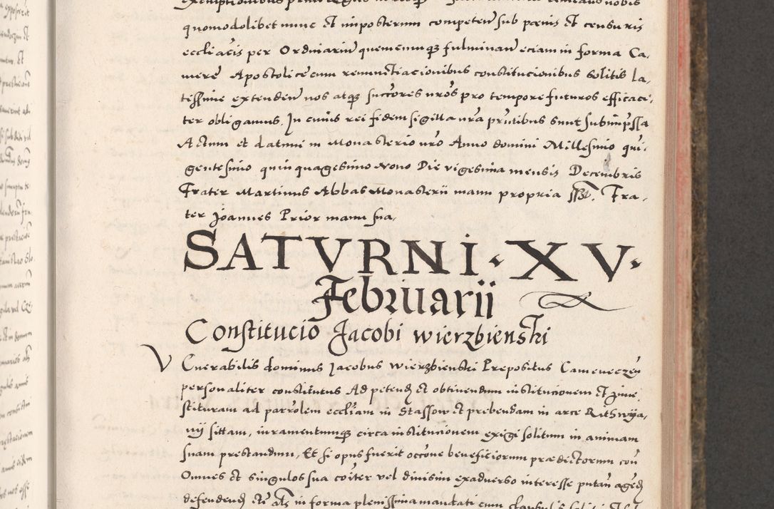 Zdjęcie nr 321 dla obiektu archiwalnego: Acta actorum causarum, sententiarum tam diffinitivarum quam interloquutoriarum, decretorum, obligationum, quietationum, constitutionum procuratorum etc. coram reverendo domino Martino Izdbienski de Russiecz archidiacono Posnaniensi, custode et in spiritualibus vicario generali Cracoviensi, ad annum Domini millesimum quingesimum sexagesimum quintum, cuius indictio octava, pontificatus Pii pape, annus sextus, continuantur