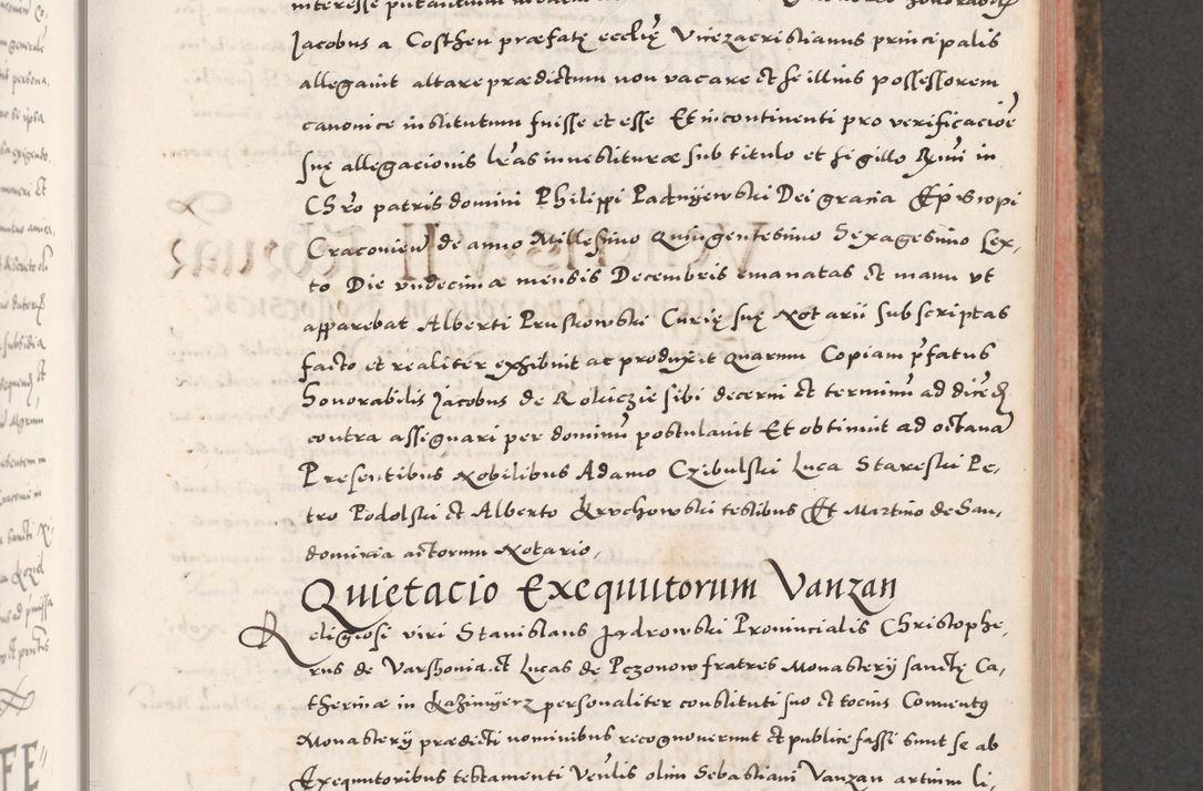 Zdjęcie nr 311 dla obiektu archiwalnego: Acta actorum causarum, sententiarum tam diffinitivarum quam interloquutoriarum, decretorum, obligationum, quietationum, constitutionum procuratorum etc. coram reverendo domino Martino Izdbienski de Russiecz archidiacono Posnaniensi, custode et in spiritualibus vicario generali Cracoviensi, ad annum Domini millesimum quingesimum sexagesimum quintum, cuius indictio octava, pontificatus Pii pape, annus sextus, continuantur
