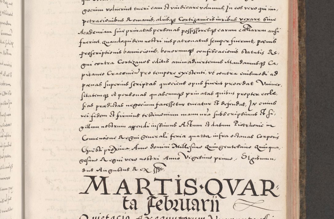 Zdjęcie nr 307 dla obiektu archiwalnego: Acta actorum causarum, sententiarum tam diffinitivarum quam interloquutoriarum, decretorum, obligationum, quietationum, constitutionum procuratorum etc. coram reverendo domino Martino Izdbienski de Russiecz archidiacono Posnaniensi, custode et in spiritualibus vicario generali Cracoviensi, ad annum Domini millesimum quingesimum sexagesimum quintum, cuius indictio octava, pontificatus Pii pape, annus sextus, continuantur