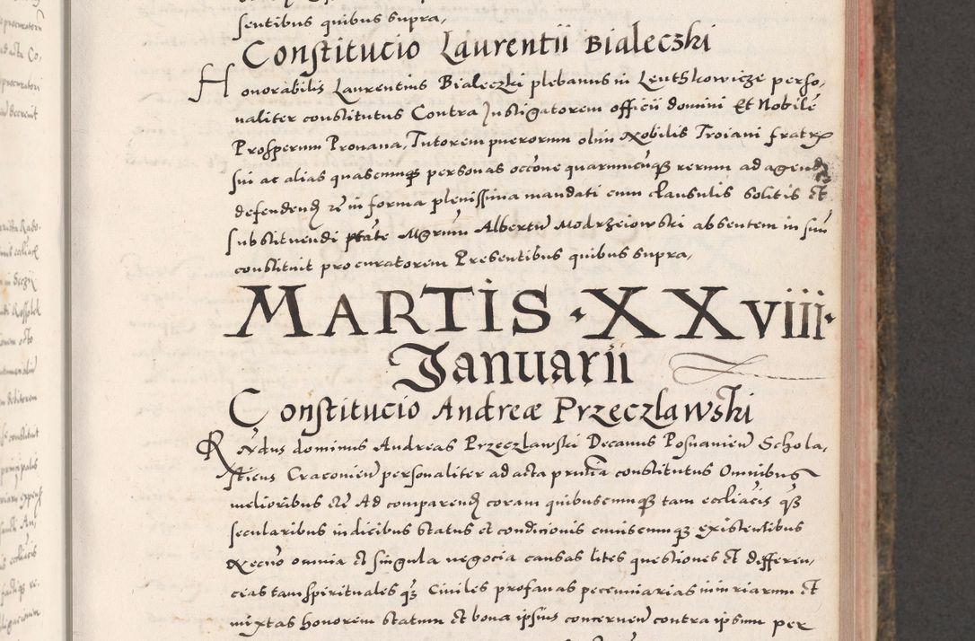 Zdjęcie nr 297 dla obiektu archiwalnego: Acta actorum causarum, sententiarum tam diffinitivarum quam interloquutoriarum, decretorum, obligationum, quietationum, constitutionum procuratorum etc. coram reverendo domino Martino Izdbienski de Russiecz archidiacono Posnaniensi, custode et in spiritualibus vicario generali Cracoviensi, ad annum Domini millesimum quingesimum sexagesimum quintum, cuius indictio octava, pontificatus Pii pape, annus sextus, continuantur