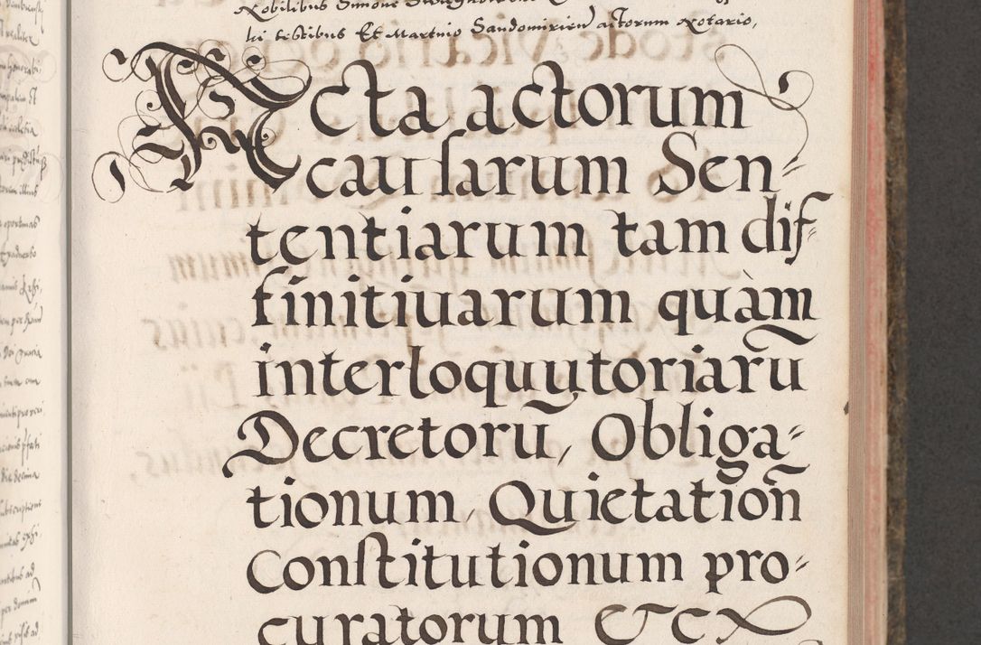 Zdjęcie nr 279 dla obiektu archiwalnego: Acta actorum causarum, sententiarum tam diffinitivarum quam interloquutoriarum, decretorum, obligationum, quietationum, constitutionum procuratorum etc. coram reverendo domino Martino Izdbienski de Russiecz archidiacono Posnaniensi, custode et in spiritualibus vicario generali Cracoviensi, ad annum Domini millesimum quingesimum sexagesimum quintum, cuius indictio octava, pontificatus Pii pape, annus sextus, continuantur